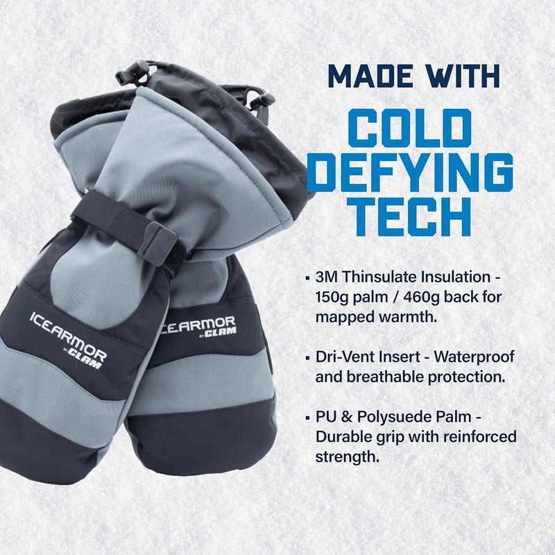 ICE ARMOR Edge X Mitts – Waterproof Insulated Ice Fishing Mittens with 3M Thinsulate & Reinforced Palm for Cold Weather - Image 4